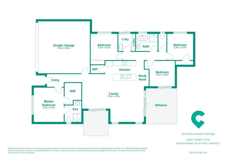 Floorplan of Homely house listing, 26 Dunlop Crescent, Baringa QLD 4551