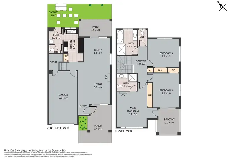 Floorplan of Homely townhouse listing, 17 89 Northquarter Drive, Murrumba Downs QLD 4503