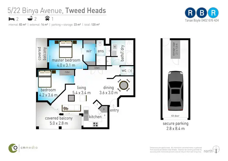 Floorplan of Homely unit listing, 5/22 Binya Avenue, Tweed Heads NSW 2485
