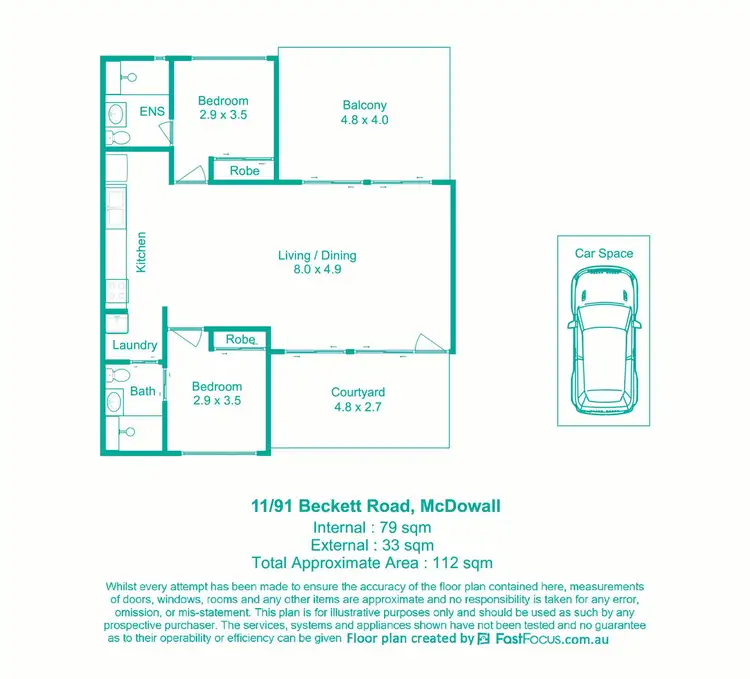 Floorplan of Homely unit listing, 11/91 Beckett Road, Mcdowall QLD 4053