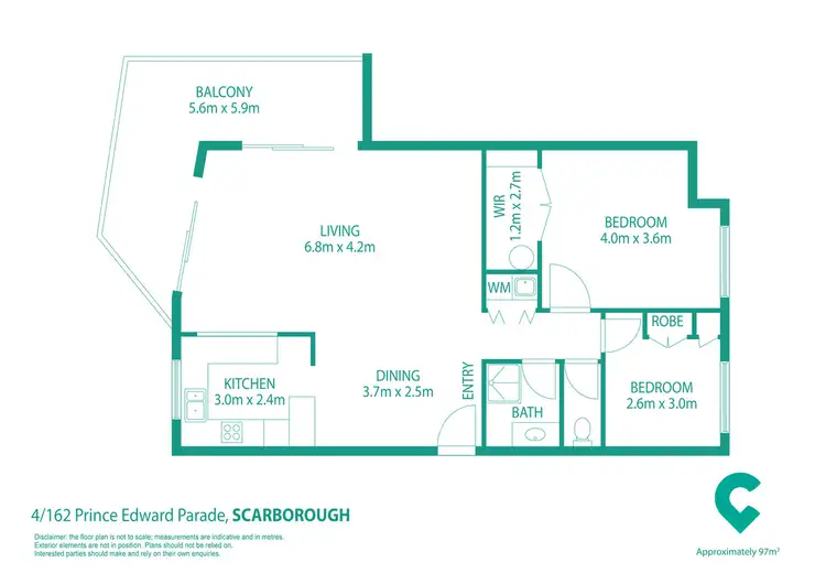 Floorplan of Homely unit listing, 4/162 Prince Edward Parade, Scarborough QLD 4020