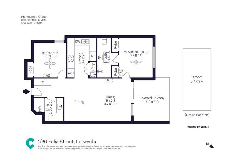 Floorplan of Homely unit listing, 1/30 Felix Street, Lutwyche QLD 4030