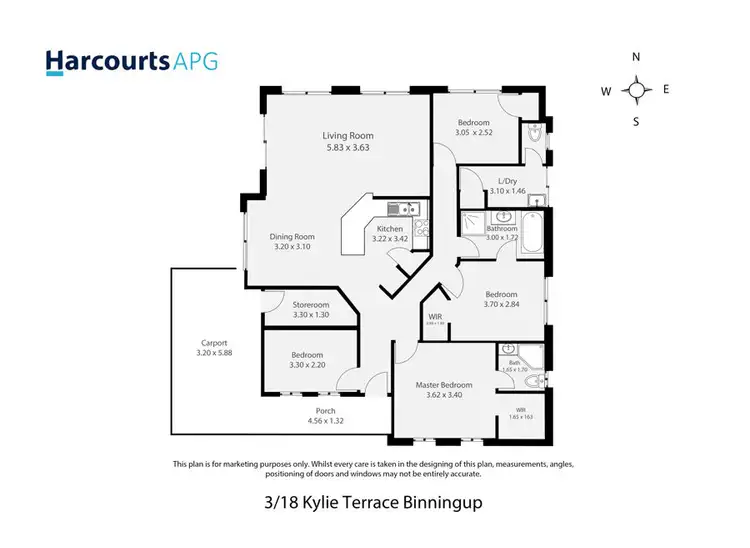 Floorplan of Homely unit listing, 3/18 Kylie Terrace, Binningup WA 6233