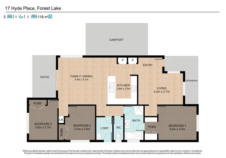Floorplan of Homely house listing, 17 Hyde Place, Forest Lake QLD 4078