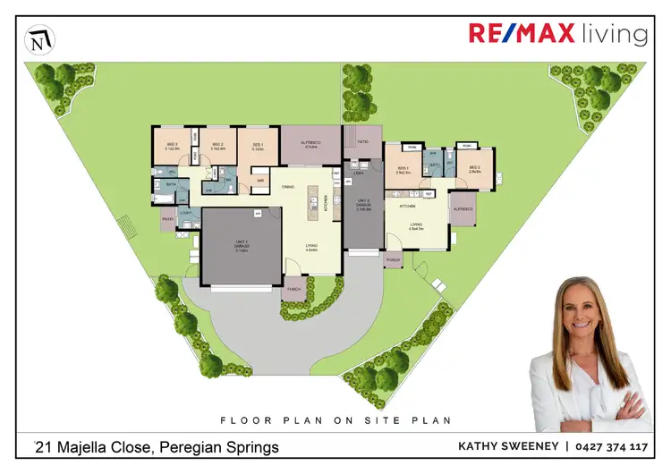 Floorplan of Homely semi-detached listing, 1-2/21 Majella Close, Peregian Springs QLD 4573