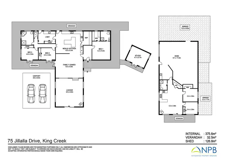 Floorplan of Homely rural property listing, 75 Jillalla Drive, King Creek NSW 2446