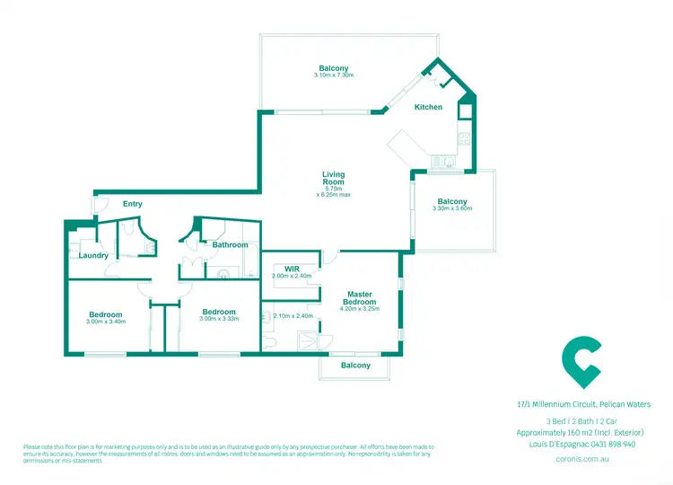 Floorplan of Homely unit listing, 17/1 Millennium Circuit, Pelican Waters QLD 4551