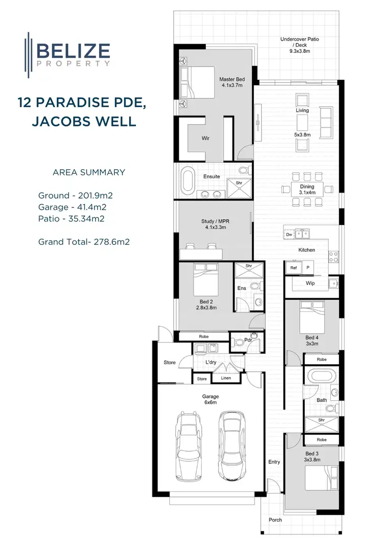 Floorplan of Homely house listing, 12 Paradise Parade, Jacobs Well QLD 4208