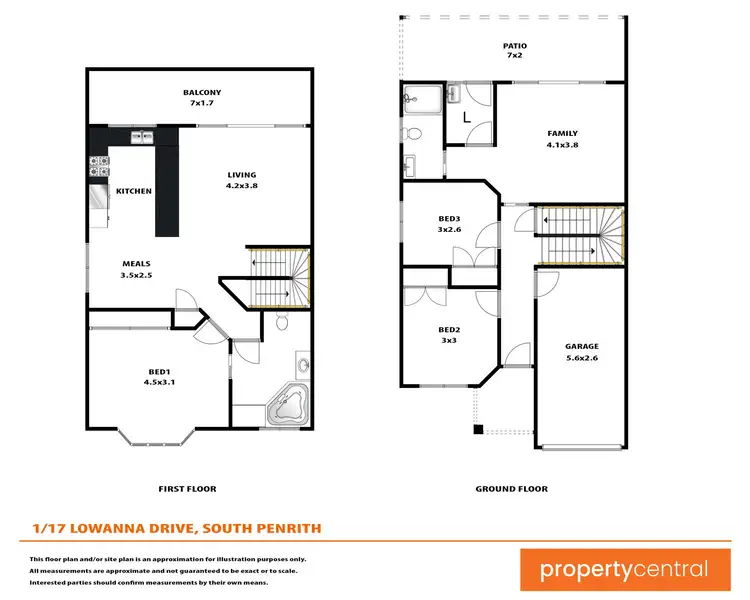 Floorplan of Homely semi-detached listing, 1/17 Lowanna Drive, South Penrith NSW 2750