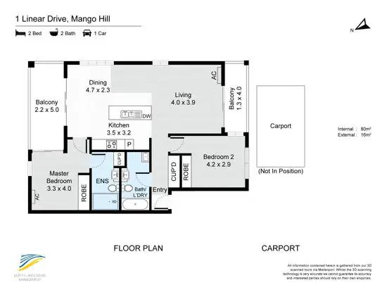 Floorplan of Homely unit listing, 21/1 Linear Drive, Mango Hill QLD 4509