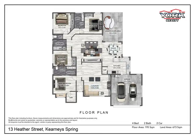 Floorplan of Homely house listing, 13 Heather Street, Kearneys Spring QLD 4350