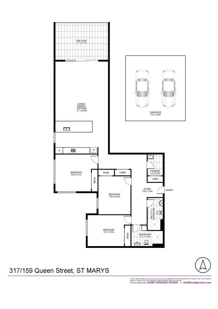 Floorplan of Homely apartment listing, 317/159 Queen Street, St Marys NSW 2760