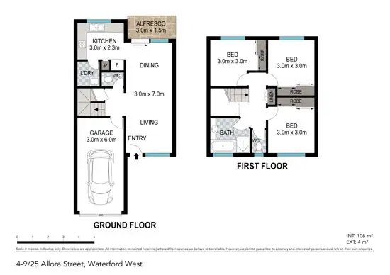 Floorplan of Homely townhouse listing, 4/23 Allora Street, Waterford West QLD 4133