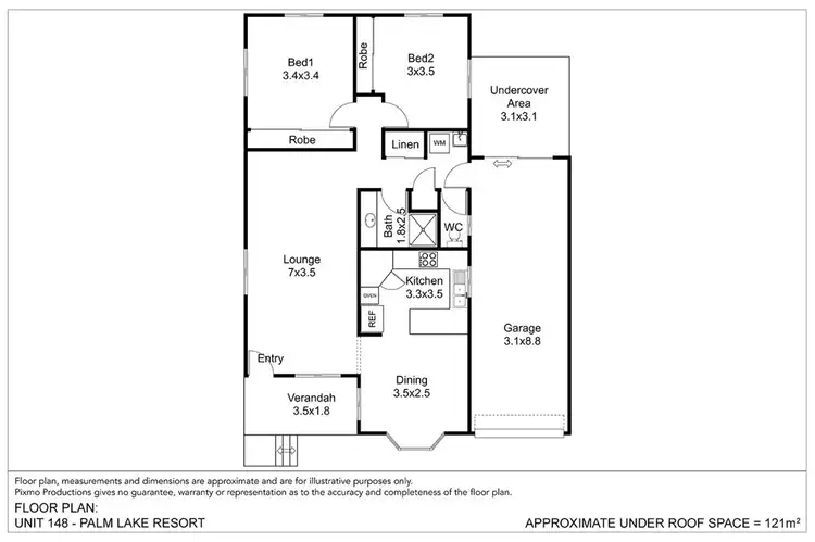 Floorplan of Homely retirement listing, 148/1 Webster Road, Palm Lake Resort, Deception Bay QLD 4508
