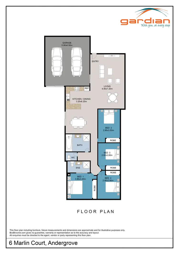 Floorplan of Homely house listing, 6 Marlin Court, Andergrove QLD 4740