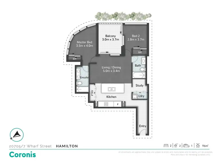 Floorplan of Homely unit listing, 20705/7 Wharf Street, Hamilton QLD 4007