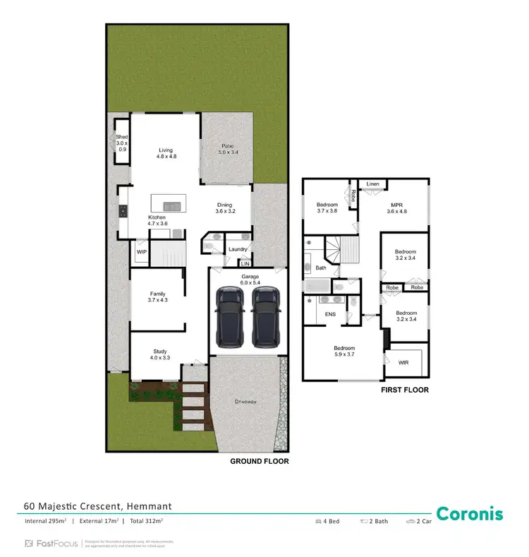 Floorplan of Homely house listing, 60 Majestic Crescent, Hemmant QLD 4174