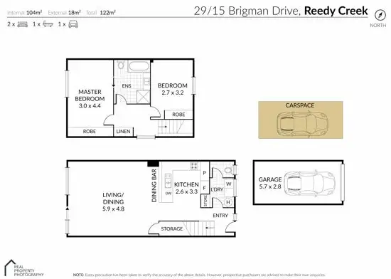 Floorplan of Homely townhouse listing, 29/15 Bridgman Dr, Reedy Creek QLD 4227