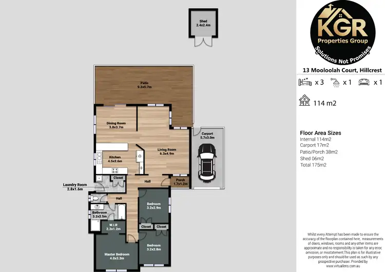 Floorplan of Homely house listing, 13 Mooloolah Court, Hillcrest QLD 4118