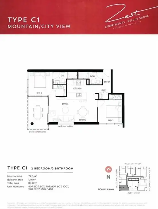 Floorplan of Homely apartment listing, 407/31 Musk Avenue, Kelvin Grove QLD 4059