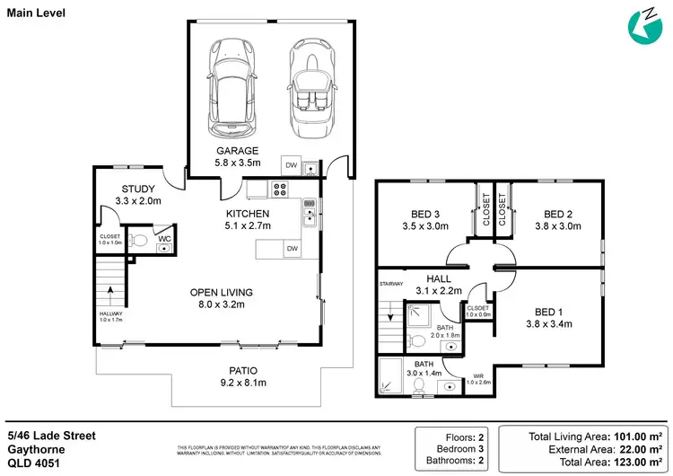 Floorplan of Homely townhouse listing, 5/46 Lade Street, Gaythorne QLD 4051