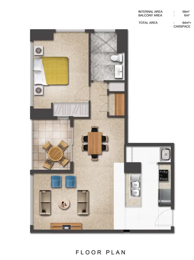 Floorplan of Homely unit listing, 601/2 Como Crescent, Southport QLD 4215