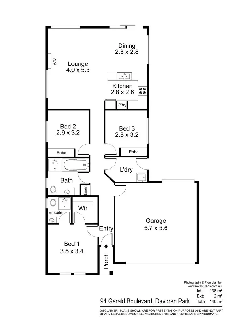 Floorplan of Homely house listing, 94 Gerald Boulevard, Davoren Park SA 5113