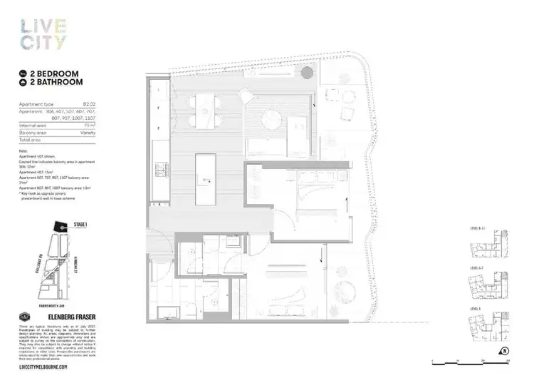 Floorplan of Homely apartment listing, 1007/188 Ballarat road, Footscray VIC 3011