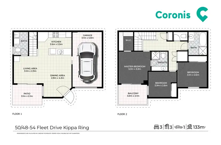 Floorplan of Homely townhouse listing, 50/48-54 Fleet Drive, Kippa-Ring QLD 4021