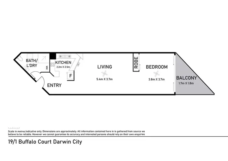 Floorplan of Homely unit listing, 19/1 Buffalo Court, Darwin City NT 800