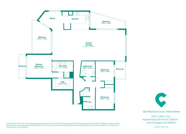 Floorplan of Homely unit listing, 58/1 Millennium Circuit, Pelican Waters QLD 4551