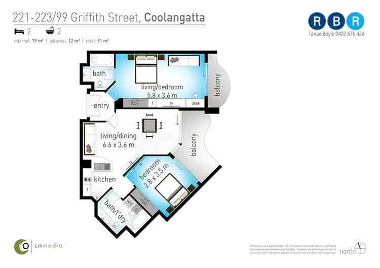 Floorplan of Homely unit listing, 221-223/99 Griffith Street, Coolangatta QLD 4225