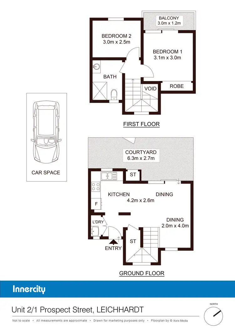 Floorplan of Homely townhouse listing, 2/1 Prospect Street, Leichhardt NSW 2040