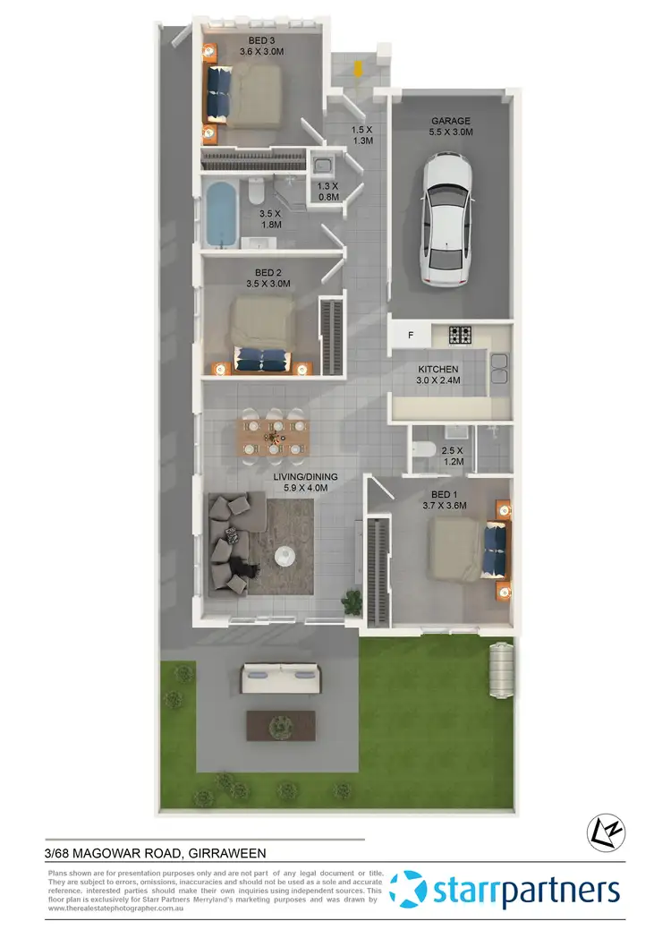 Floorplan of Homely villa listing, 3/68 Magowar Road, Girraween NSW 2145