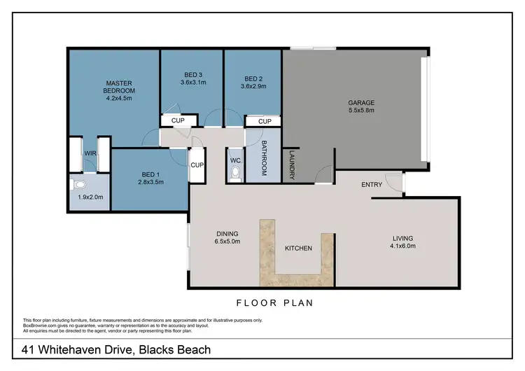 Floorplan of Homely house listing, 41 Whitehaven Dr, Blacks Beach QLD 4740