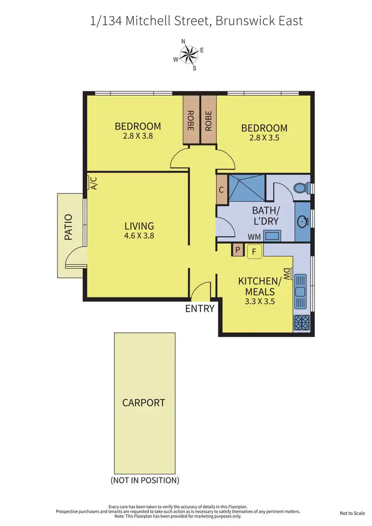 Floorplan of Homely apartment listing, 1/134 Mitchell Street, Brunswick East VIC 3057