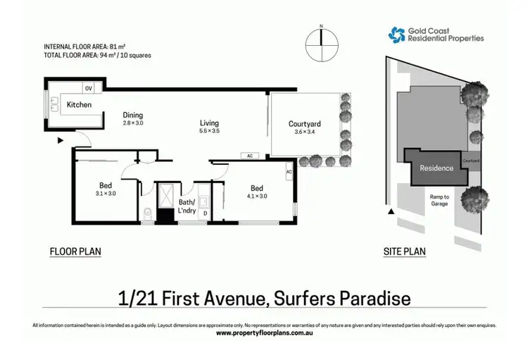 Floorplan of Homely unit listing, 1/21 First Avenue, Surfers Paradise QLD 4217