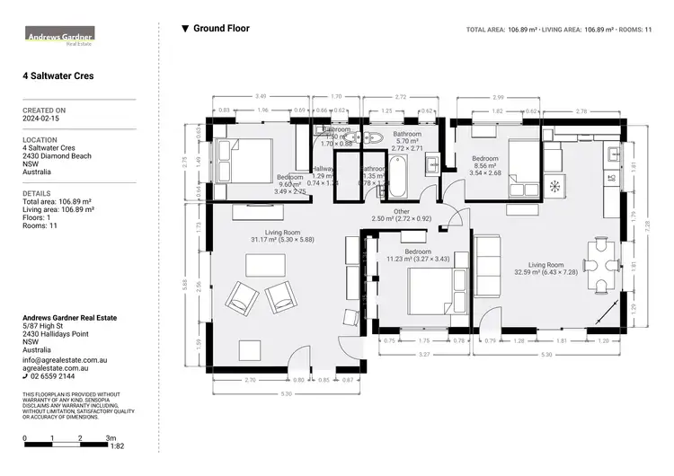 Floorplan of Homely house listing, 4 Saltwater Cres, Diamond Beach NSW 2430