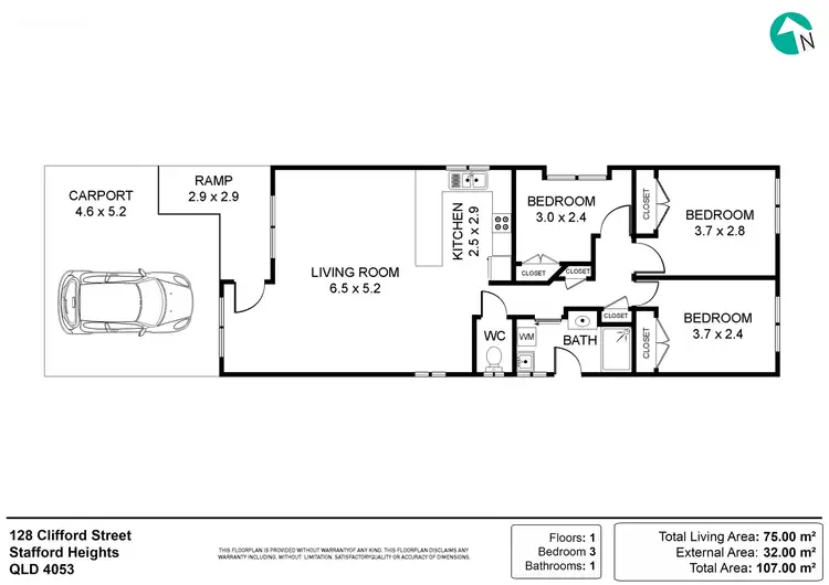 Floorplan of Homely house listing, 128 Clifford Street, Stafford Heights QLD 4053