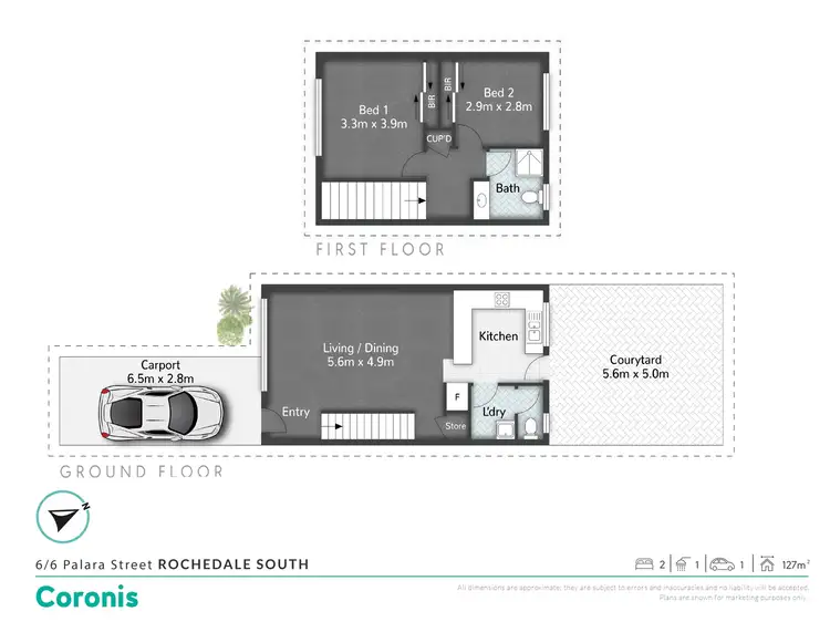 Floorplan of Homely townhouse listing, 6/6 Palara Street, Rochedale South QLD 4123