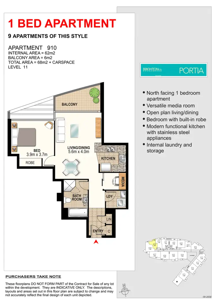 Floorplan of Homely apartment listing, 1110/2 Aqua Street, Southport QLD 4215