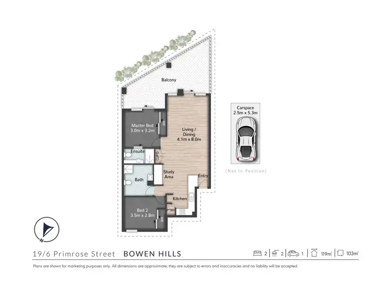 Floorplan of Homely unit listing, 19/6 Primrose Street, Bowen Hills QLD 4006