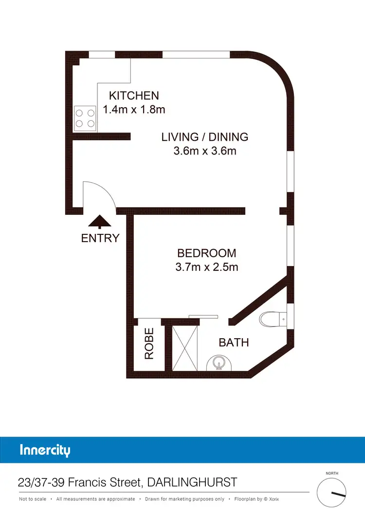 Floorplan of Homely unit listing, 23/37-39 Francis Street, Darlinghurst NSW 2010