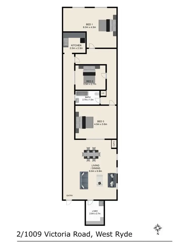 Floorplan of Homely unit listing, 2/1009 Victoria Road, West Ryde NSW 2114
