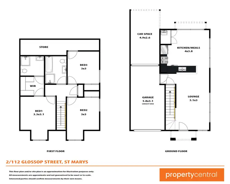 Floorplan of Homely townhouse listing, 2/112 Glossop Street, St Marys NSW 2760