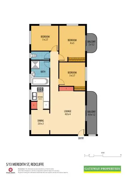 Floorplan of Homely unit listing, 5/13 MEREDITH STREET, Redcliffe QLD 4020