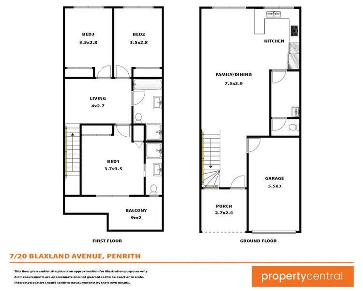 Floorplan of Homely townhouse listing, 7/20 Blaxland Avenue, Penrith NSW 2750