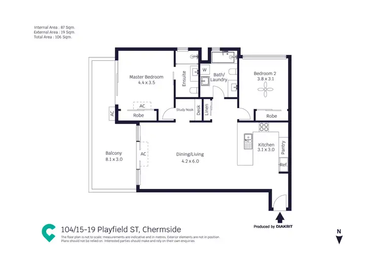Floorplan of Homely unit listing, 104/17 Playfield Street, Chermside QLD 4032