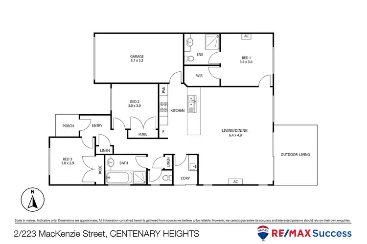 Floorplan of Homely unit listing, 2/223 Mackenzie Street, Centenary Heights QLD 4350