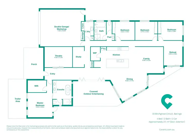 Floorplan of Homely house listing, 33 Birchgrove Circuit, Baringa QLD 4551